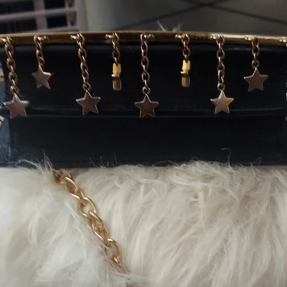 Charles and Keith deep blue star Gold Chain Crossbody Shoulder Jag